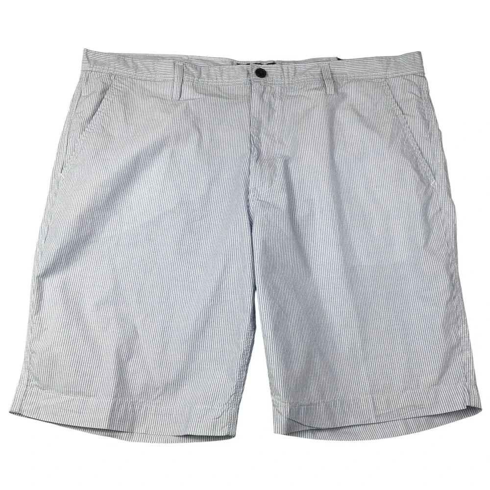 U.S. Polo Assn. Shorts Mens 42 Blue White Striped Seersucker Cotton 111024522GD